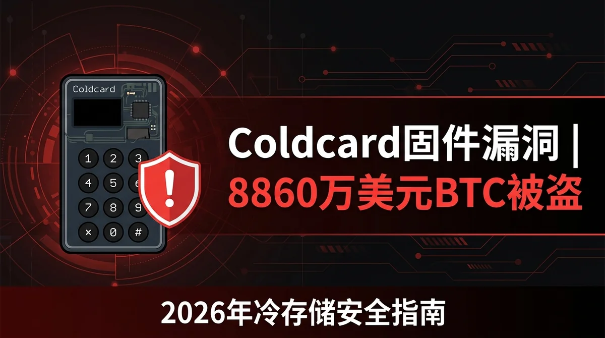 Coldcard硬件钱包固件漏洞致8860万美元比特币被盗：事件全解析与BTC冷存储安全指南2026