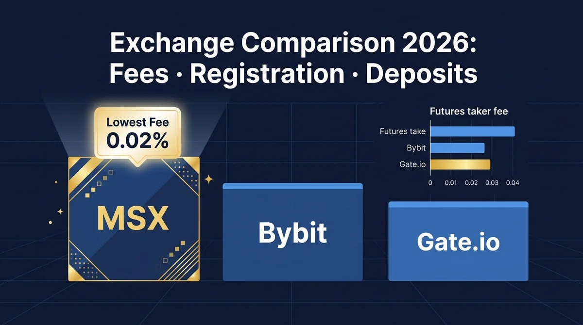 MSX vs Bybit vs Gate.io Spot & Futures Account Registration Full Comparison 2026: Fee Structures, Deposit Methods & First Trade Experience
