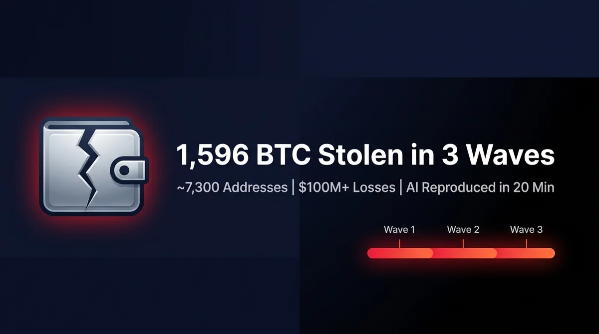 AI Reproduces Vulnerability in 20 Minutes, 15 Attackers Steal 1,596 BTC in Three Waves: Full Coldcard Incident Breakdown and Hardware Wallet Security Lessons 2026