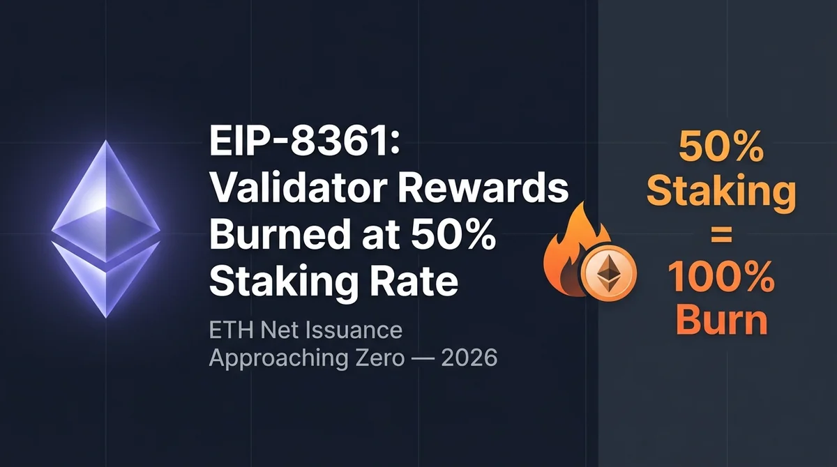 EIP-8361 Deep Dive: Ethereum Validator Rewards Burned at 50% Staking Rate, ETH Net Issuance to Hit Zero 2026