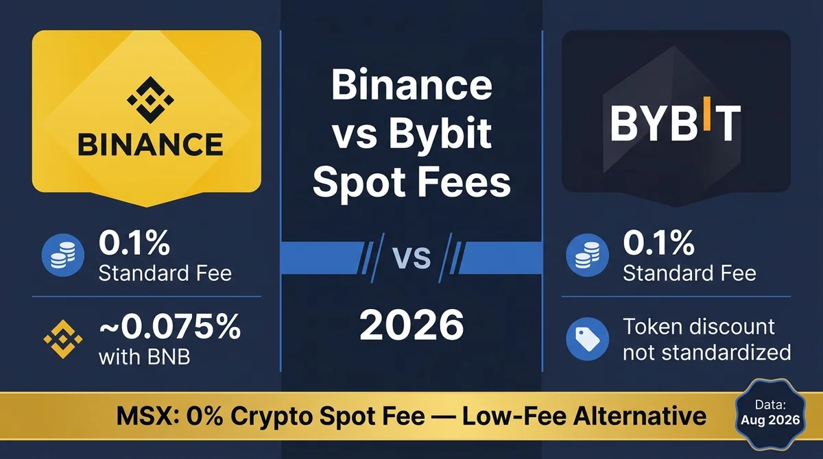 Binance vs Bybit Spot Trading Fees Deep Comparison 2026: Real Rates for Regular Users, Platform Token Discounts, and MSX Low-Fee Alternative