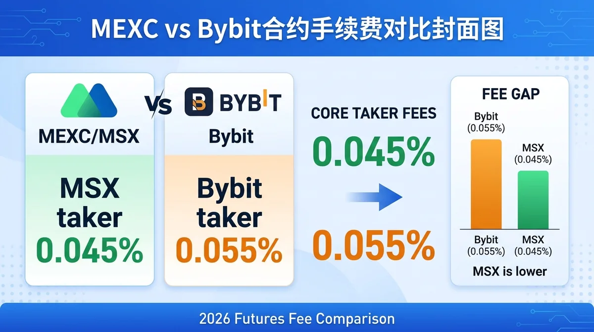 MEXC vs Bybit合约手续费深度对比2026：费率阶梯、平台币折扣与MSX低费率替代方案