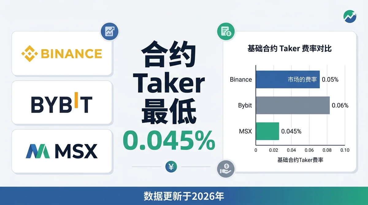 Binance与Bybit手续费哪个低2026：永续合约与现货费率全维度对比及MSX低费率替代方案