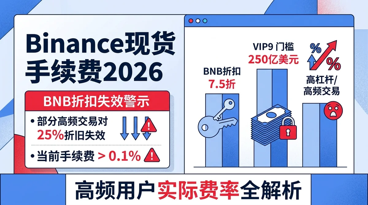 Binance现货交易手续费2026：BNB折扣失效场景与高频用户实际费率陷阱全解析