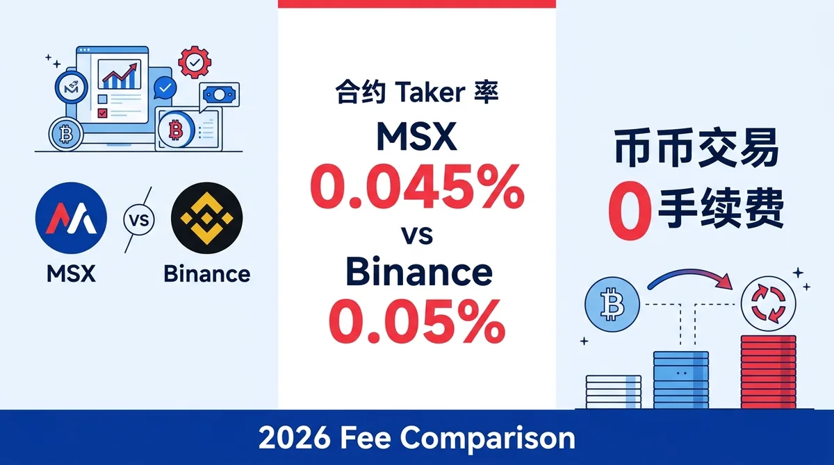 MEXC vs Binance现货与合约手续费全面对比2026：费率差异、平台币折扣与MSX低费率替代方案